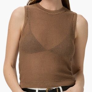 NEW Paige Minthara Cotton Sweater Tank in Golden Wicker